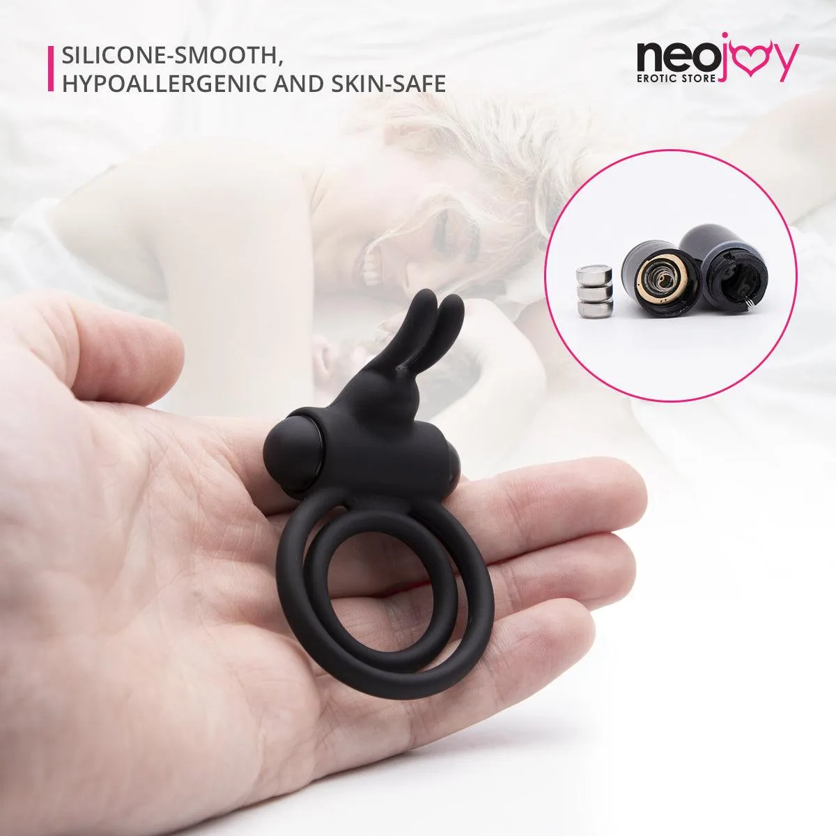 Neojoy Balls-Cock Vibe Ring Silicone Cock and Balls Double Ring Erection Enhance