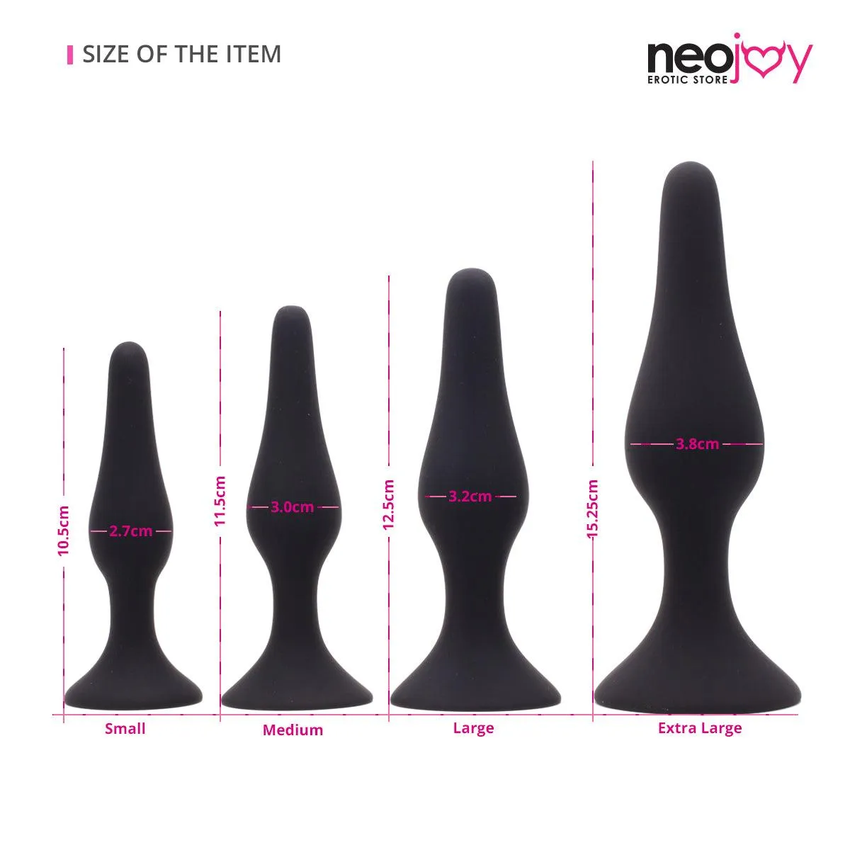 Neojoy Butt plug Set Silicone Black