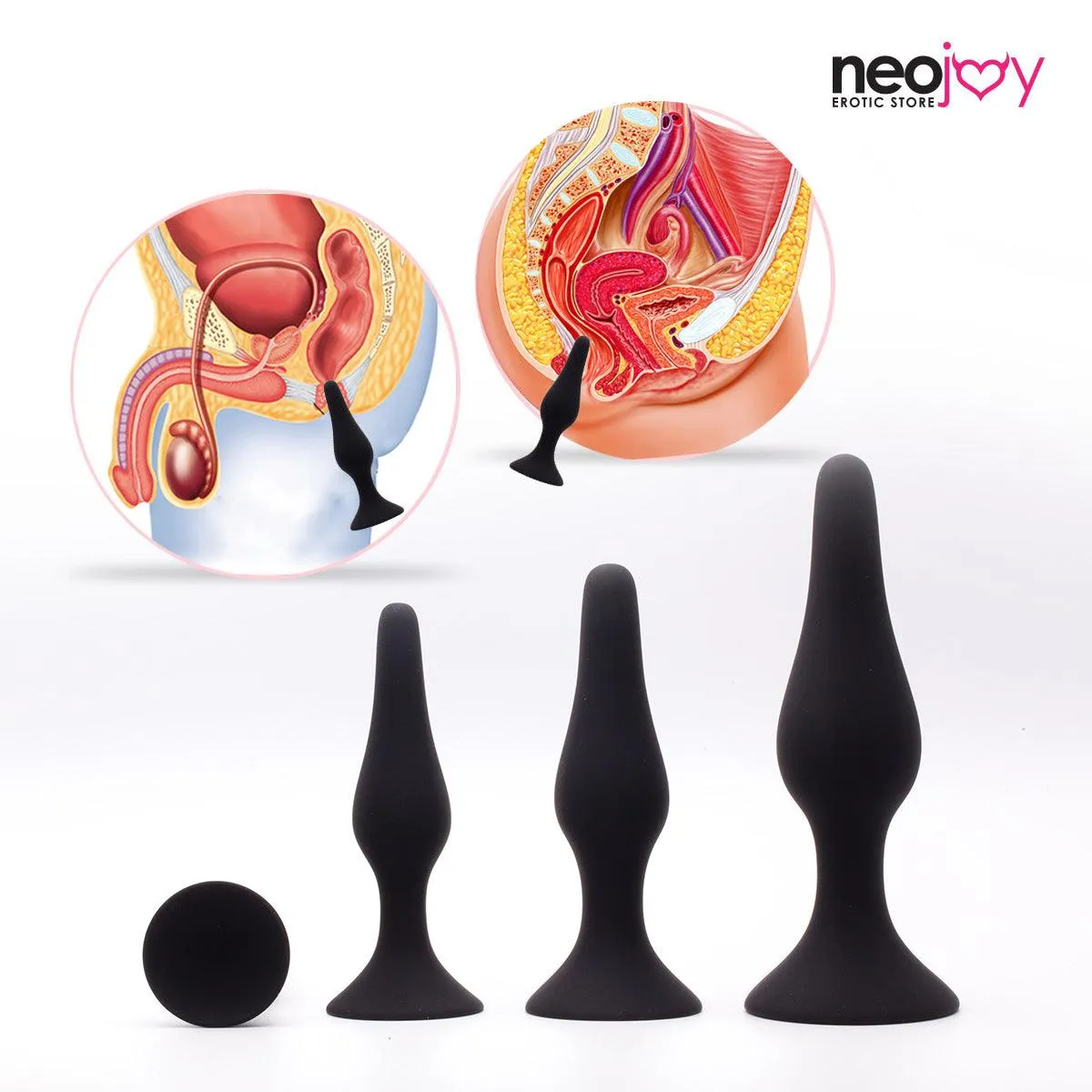 Neojoy Butt plug Set Silicone Black