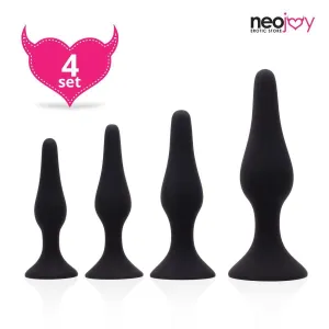 Neojoy Butt plug Set Silicone Black