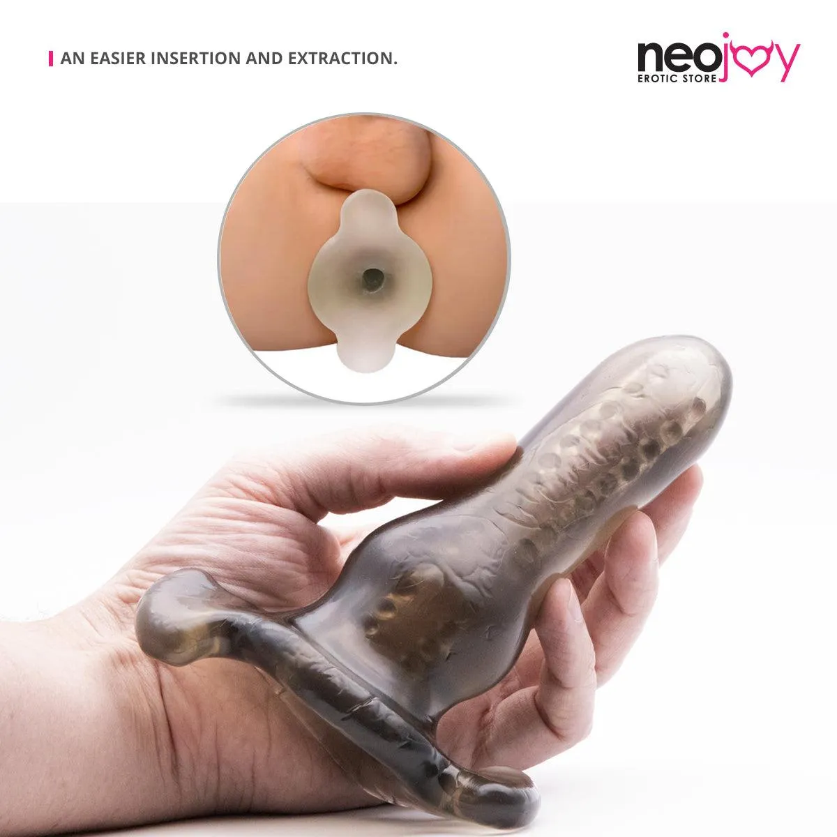 Neojoy Clear Butt Plug Silicone Classic Toy for Anal Play Comfy and Pleasant Insertion