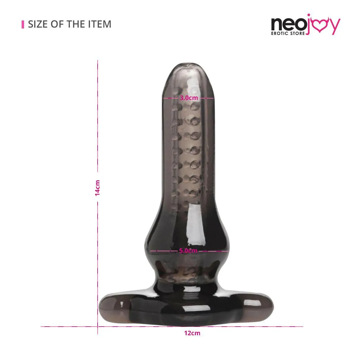 Neojoy Clear Butt Plug Silicone Classic Toy for Anal Play Comfy and Pleasant Insertion