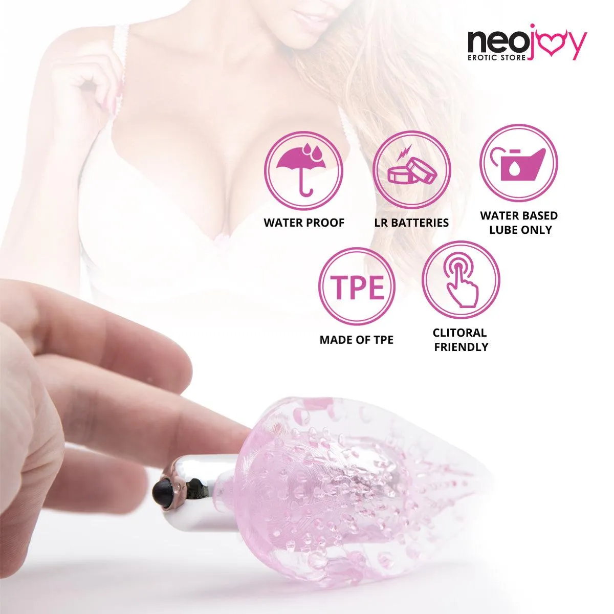 Neojoy Clit Jelly Bullet Masturbation Clitoral Vibrator - Jelly Bullet Vibrator for Women - Adult Sex Toy