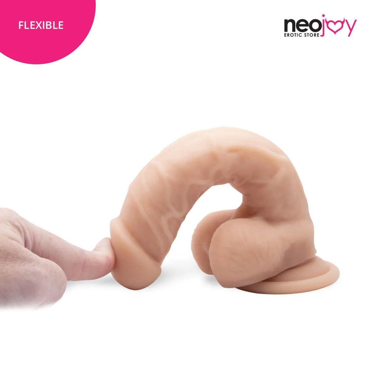 Neojoy Curvy Lover Suction Cup Dildo With Strap-On - 6.3" Dong Pegging Sex Toy