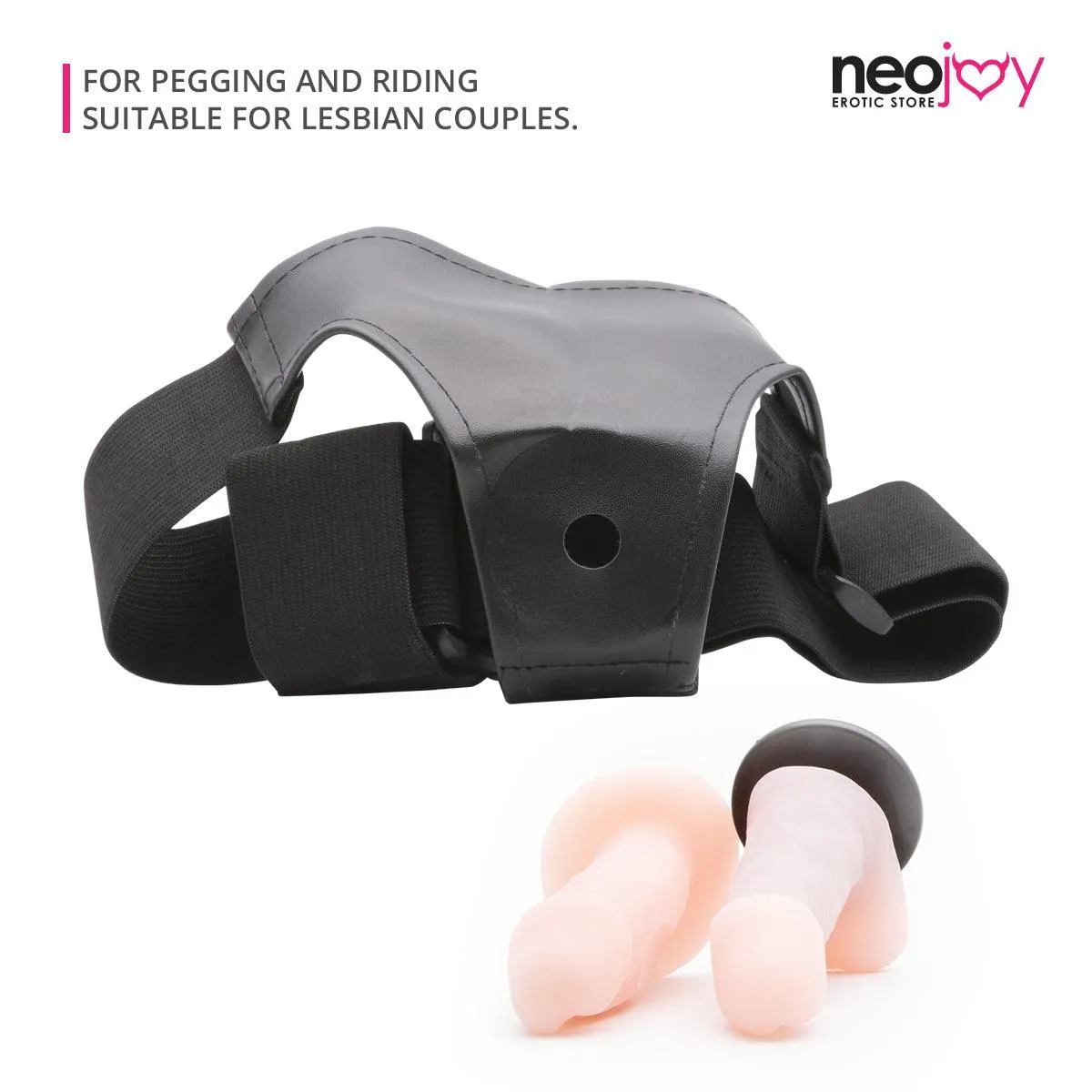 Neojoy Curvy Strap-on - Realistic Double Dildo Strap-On Harness - Sex Toy for Lesbian Couples Pegging Riding - G-Spot P-Spot Penetration