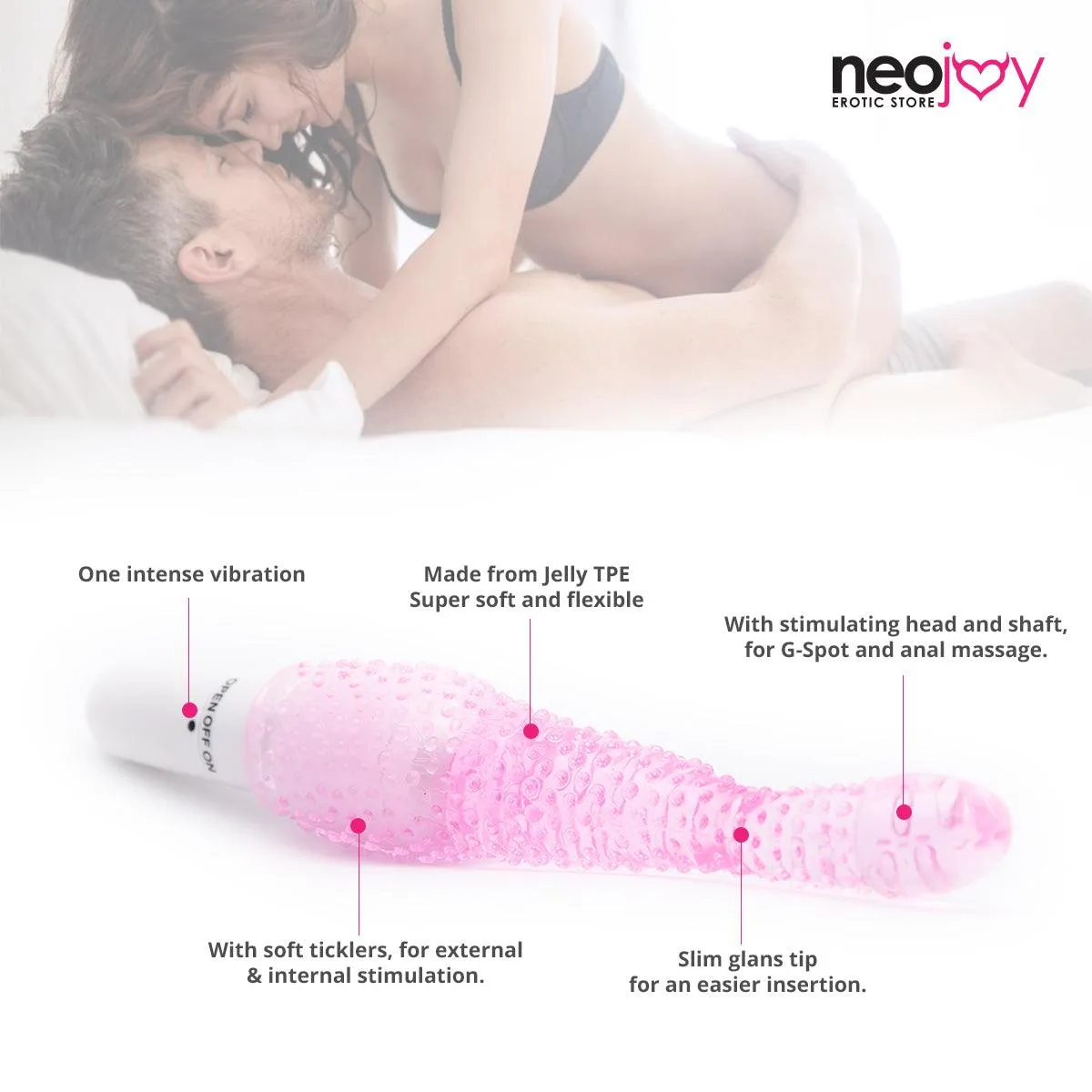 Neojoy G-spot Slim Stick - Anal Vaginal Vibrator for G-Spot and P-Spot Massage - Vibrating Sex toy for Beginners - Wand Vibrator