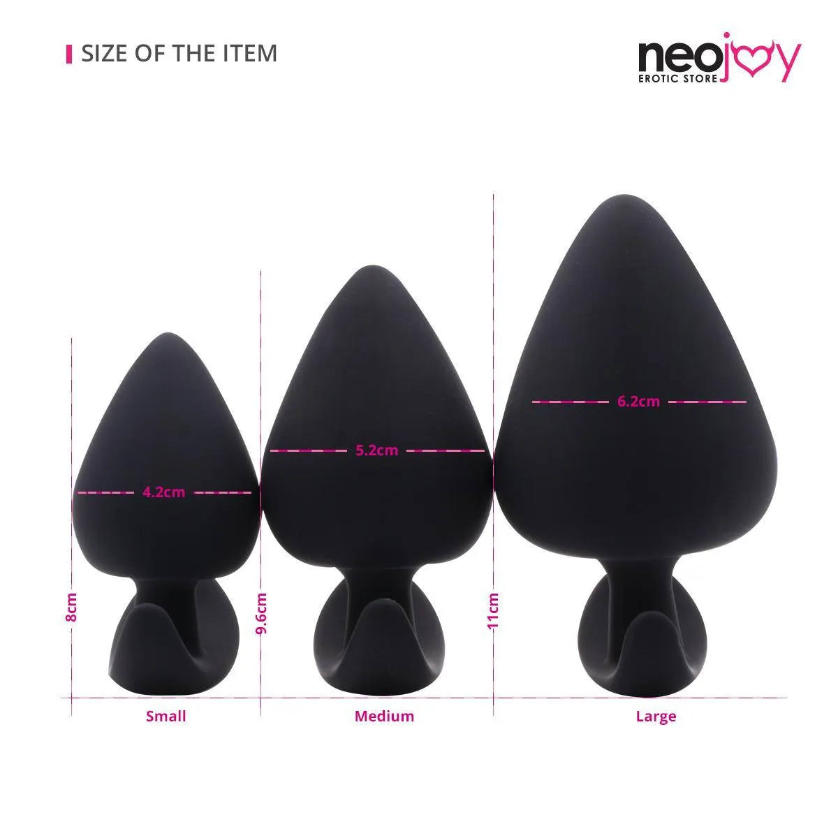 Neojoy Girthy Butt Plugs Silky Smooth Silicone Anul Plug With 3 Sizes