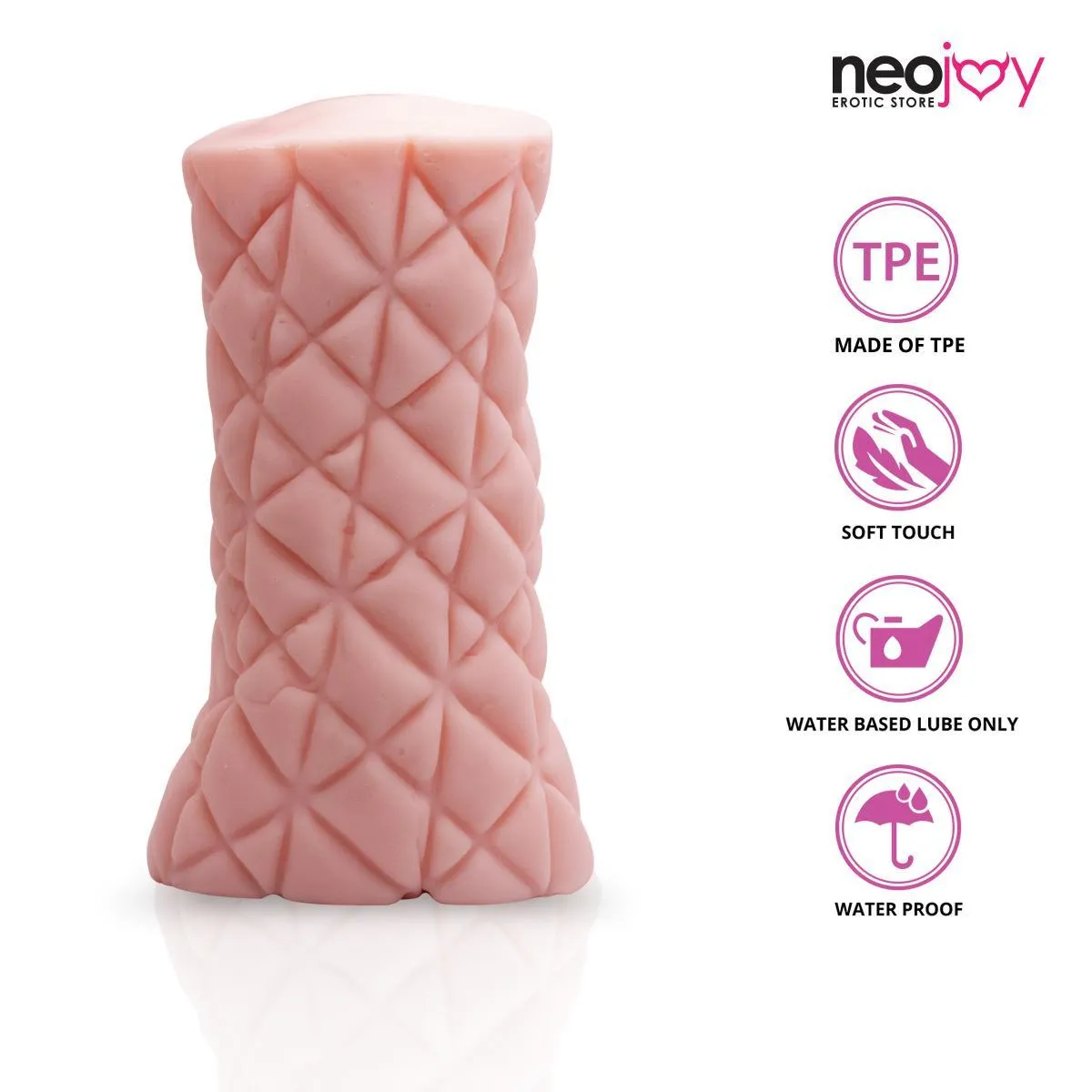 Neojoy Male Masturbator TPE Realistic Vagina & Ass - Flesh - 6 inch -15cm
