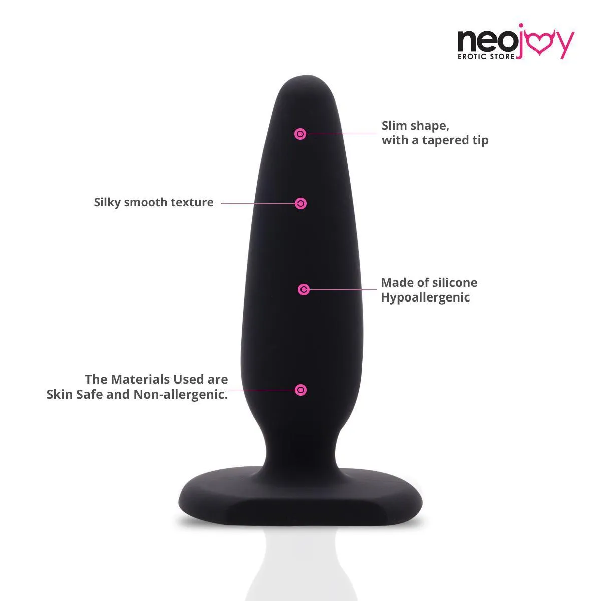 Neojoy Medium Anal Plug Silicone Designed Exclusively for Anal Sex - 12cm - 4.7inch