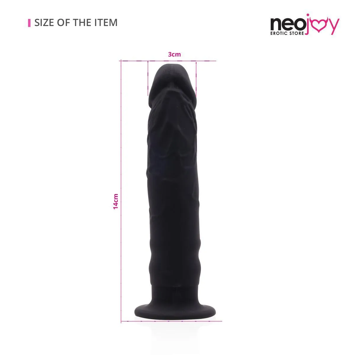 Neojoy Realistic Anal Dildo Silicone Black - 5.5 inch - 14cm
