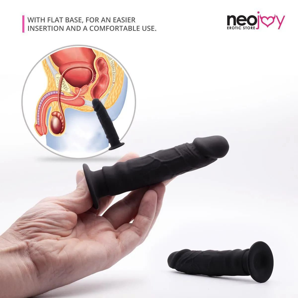 Neojoy Realistic Anal Dildo Silicone Black - 5.5 inch - 14cm