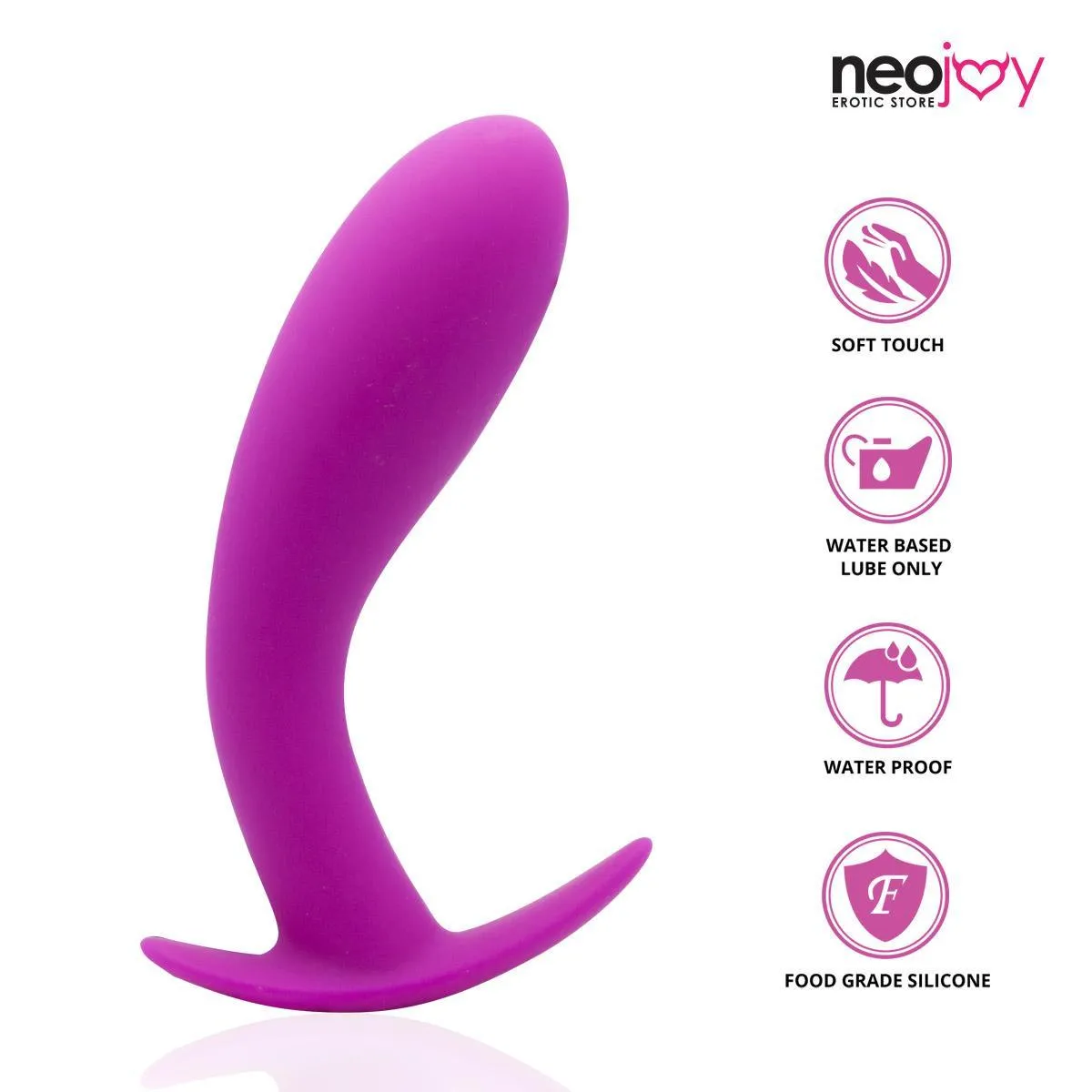 Neojoy Silicone Butt Plug With Bulbous Base Pink 5.5 Inch - 14cm