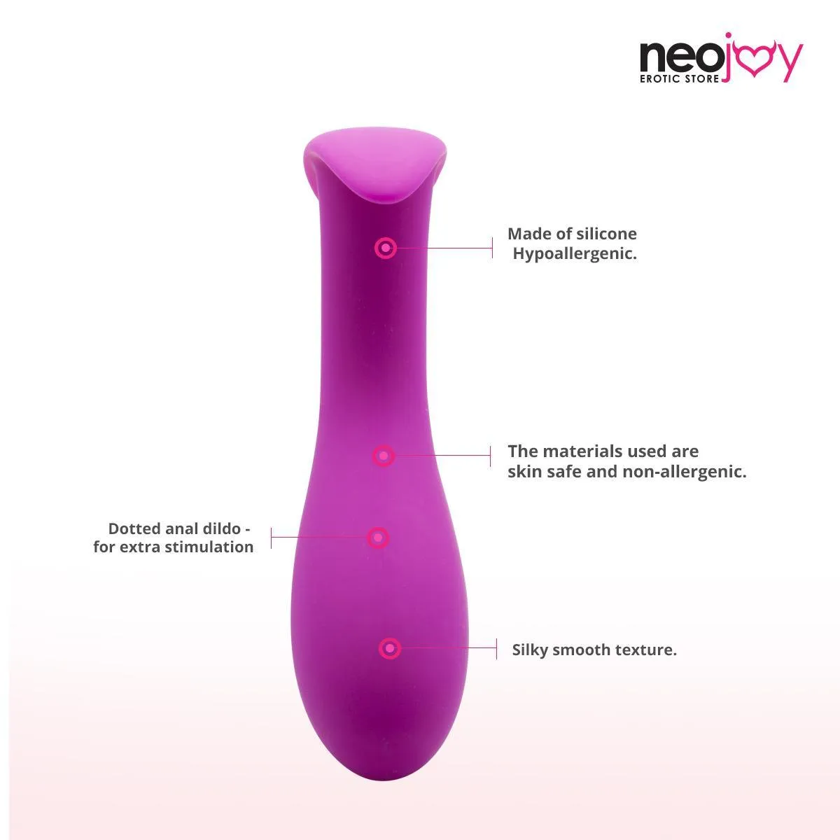 Neojoy Silicone Butt Plug With Bulbous Base Pink 5.5 Inch - 14cm