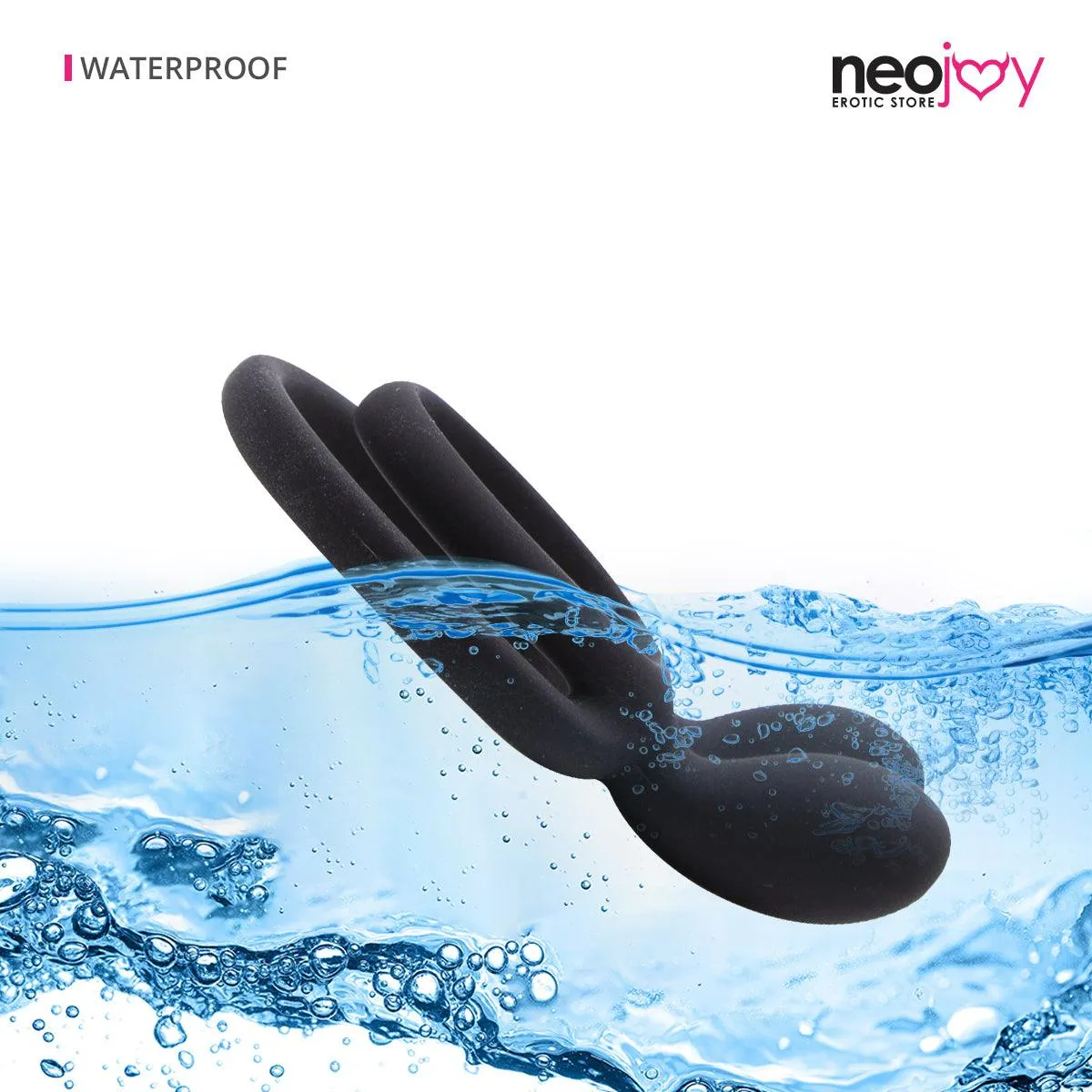 Neojoy Silicone Rabbit cock ring-4cm-Black