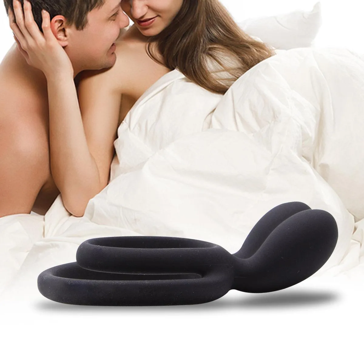 Neojoy Silicone Rabbit cock ring-4cm-Black