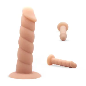 Neojoy Silicone Twisted Anal Dildo - 14cm - Flesh