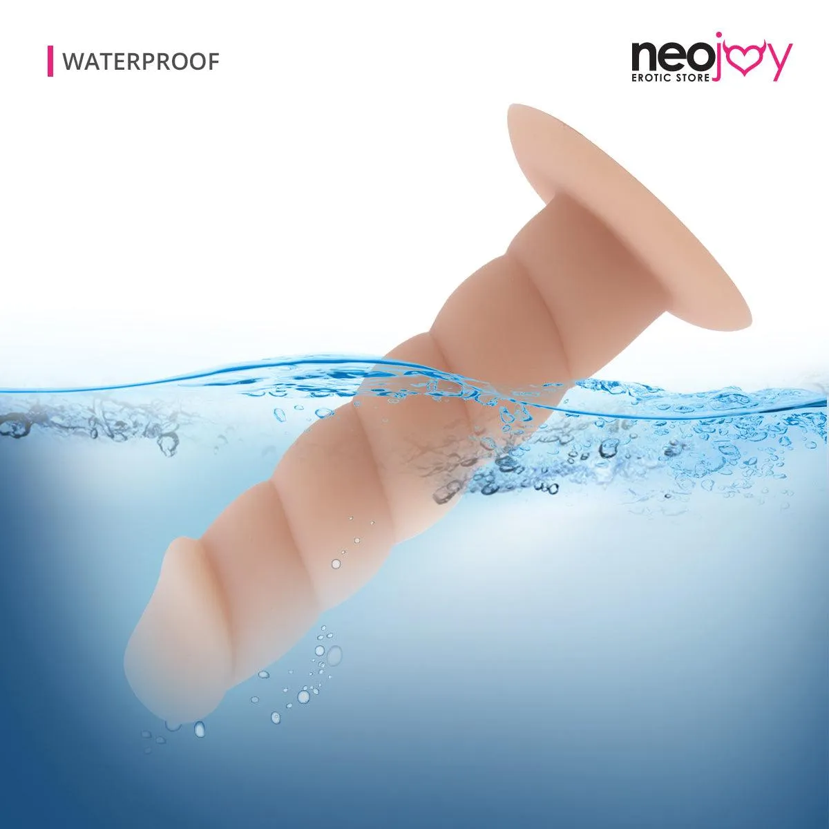 Neojoy Silicone Twisted Anal Dildo - 14cm - Flesh