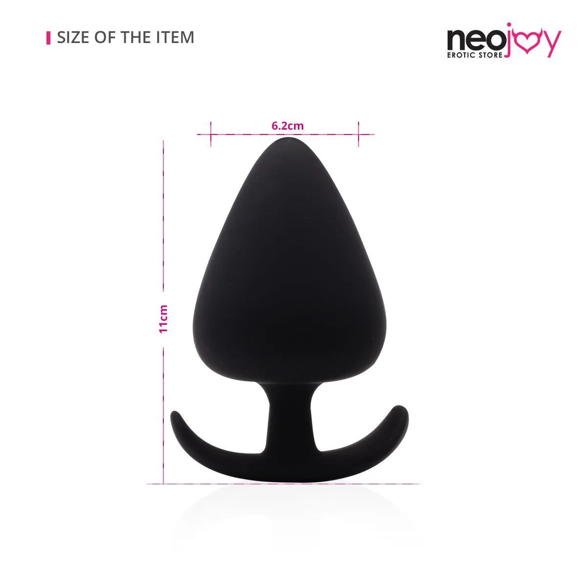 Neojoy Slim Beginner Range Anal Silicon Plug Black - Extra Large 4.3 inch - 11 cm