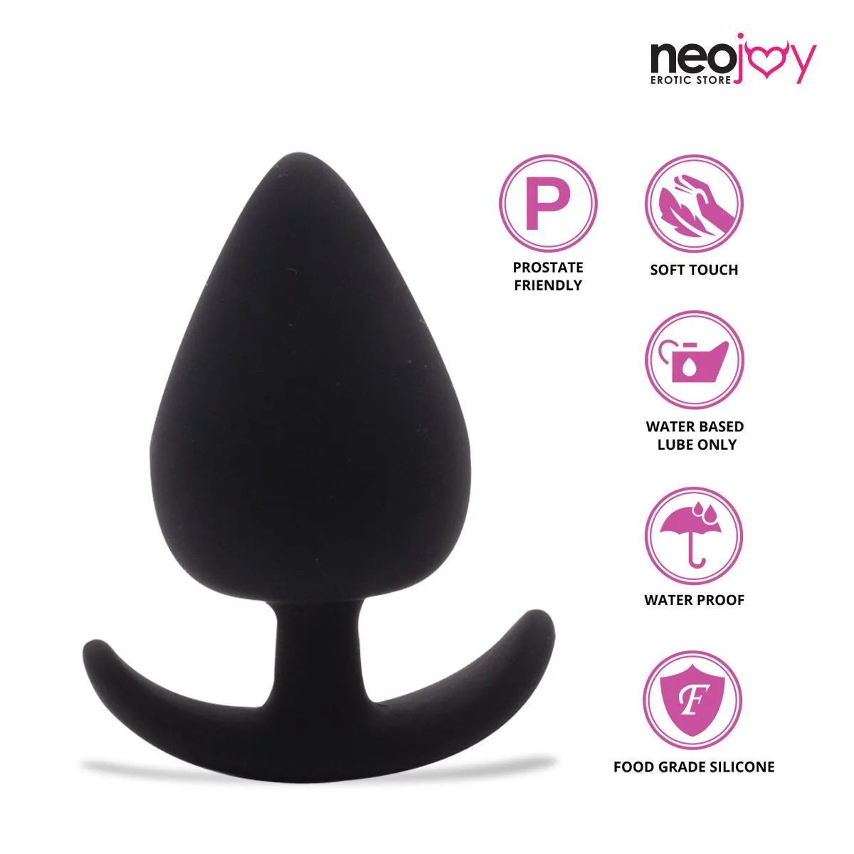 Neojoy Slim Beginner Silicone Anal Plug - Black