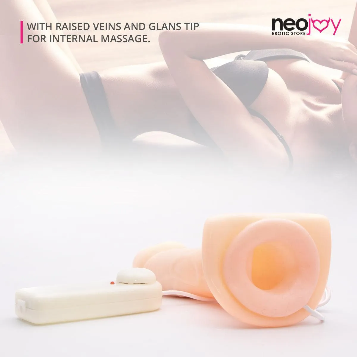 Neojoy - Slim Harness - Strap-On Dildo Harness Remote - Vibrating Dildo - 16cm - 6.3 inch