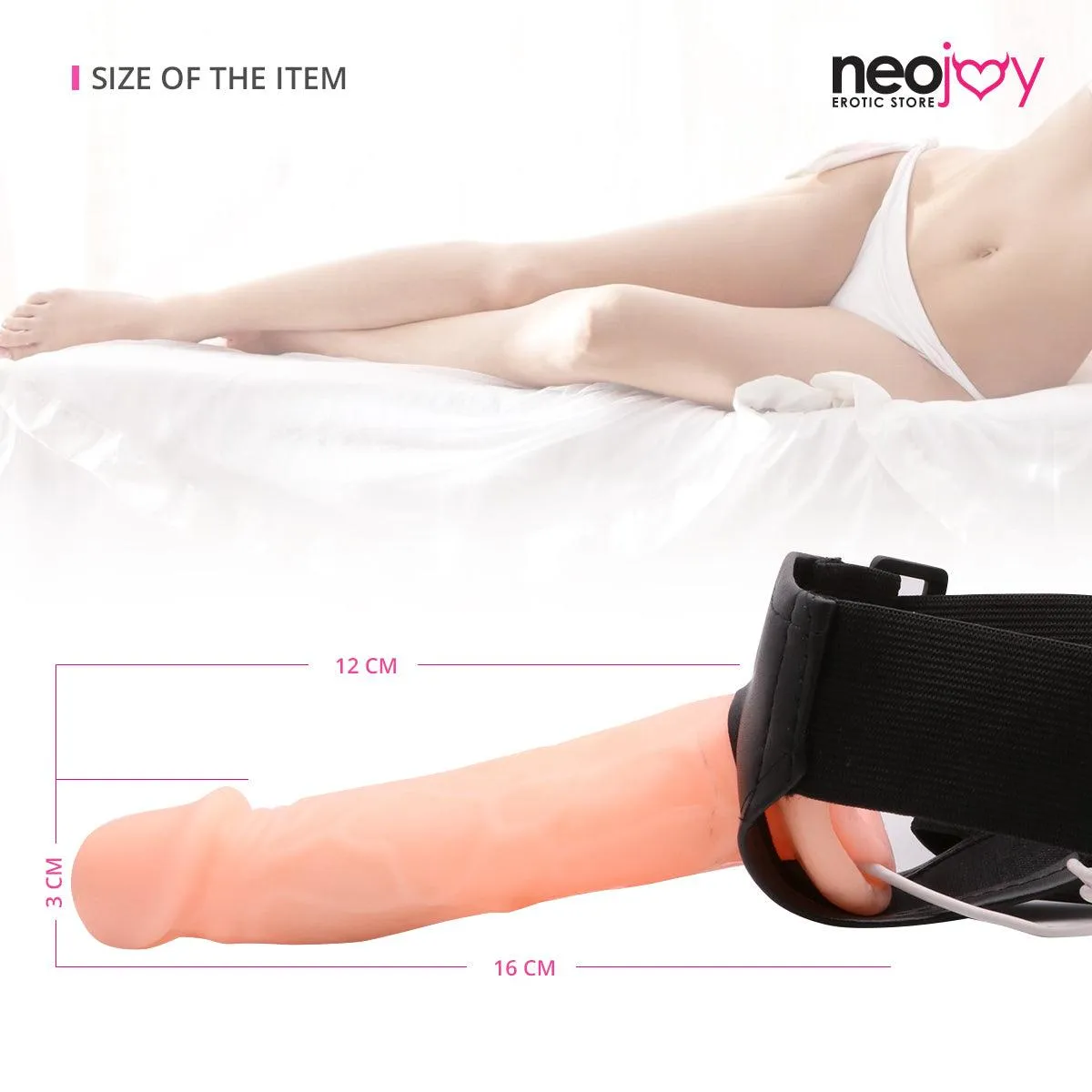 Neojoy - Slim Harness - Strap-On Dildo Harness Remote - Vibrating Dildo - 16cm - 6.3 inch