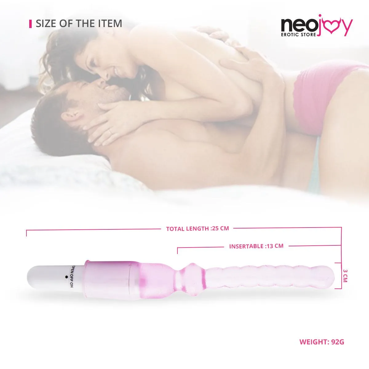 Neojoy Slim Stick - Anal Beads Prober - Beaded Butt Plug Vibrator - P-Spot Massage Adult Sex Toy
