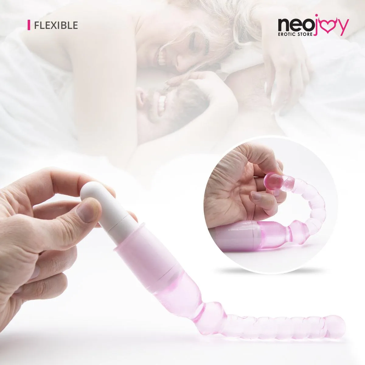 Neojoy Slim Stick - Anal Beads Prober - Beaded Butt Plug Vibrator - P-Spot Massage Adult Sex Toy