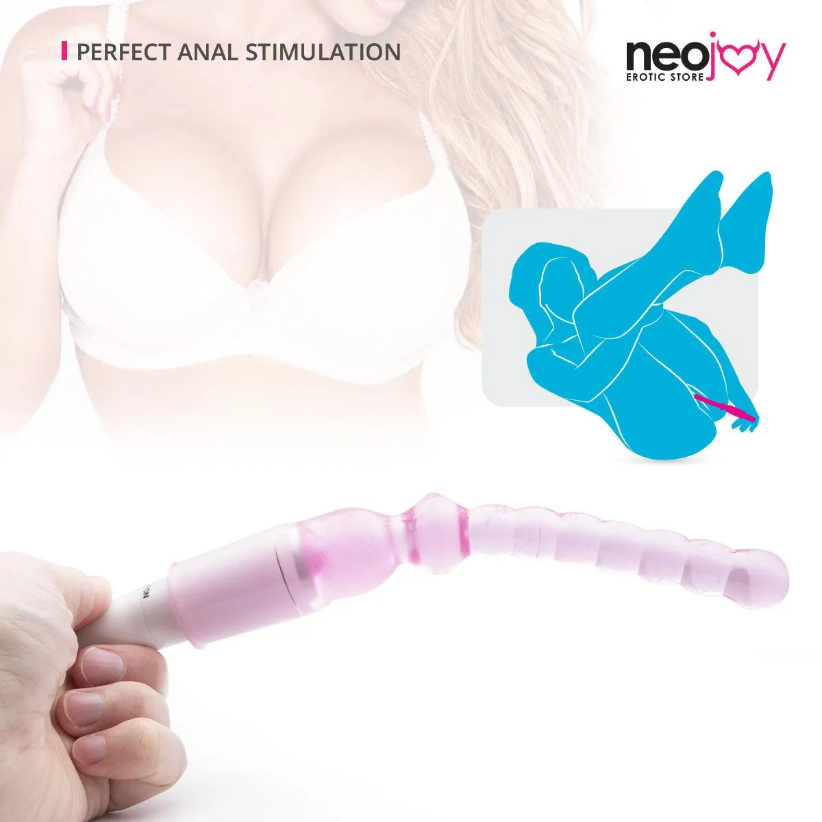 Neojoy Slim Stick - Anal Beads Prober - Beaded Butt Plug Vibrator - P-Spot Massage Adult Sex Toy