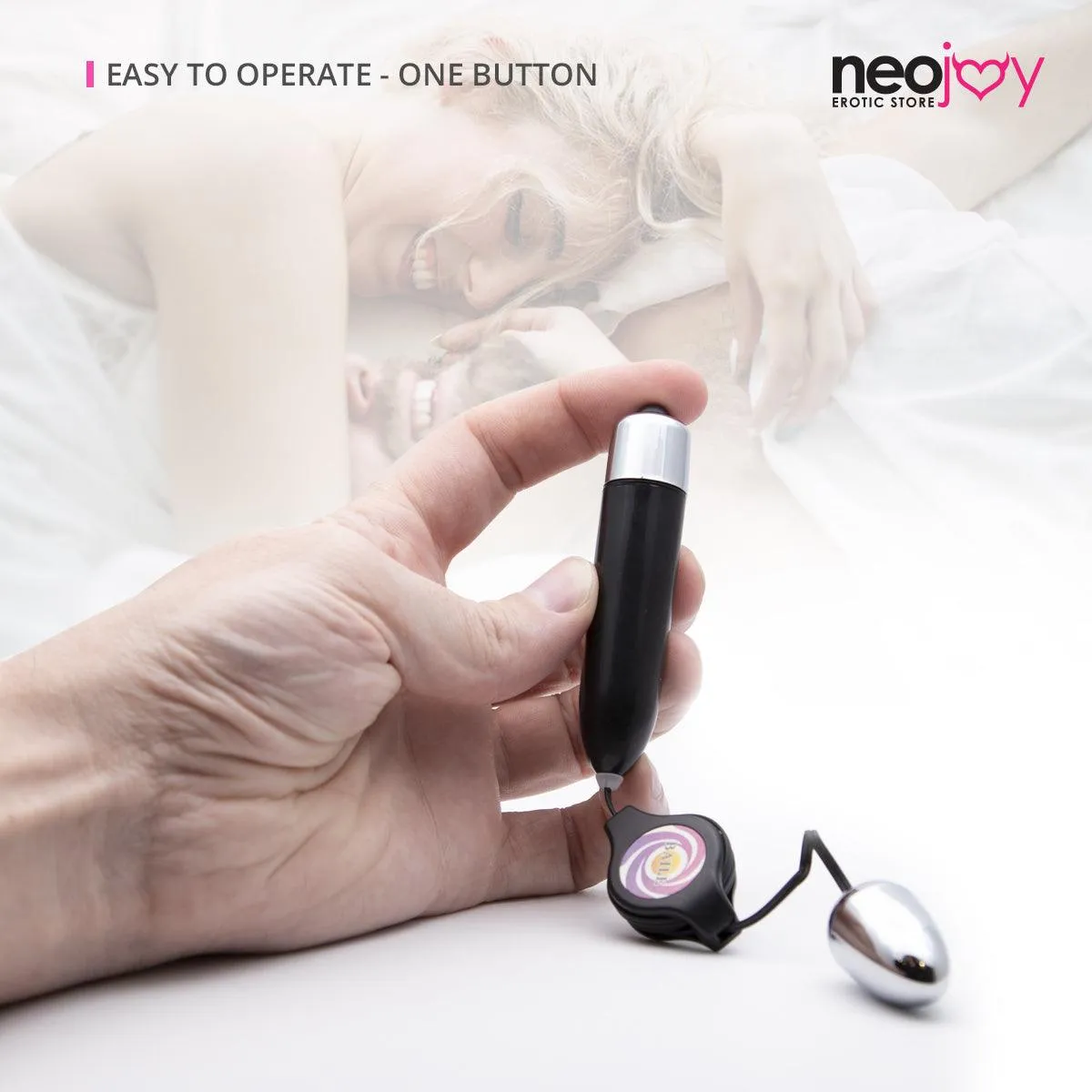 Neojoy Small Bullet - Remote Controlled Bullet Vibrator - Clitoral Anal Vaginal Stimulation - Spring-back Wire Adult Sex Toy