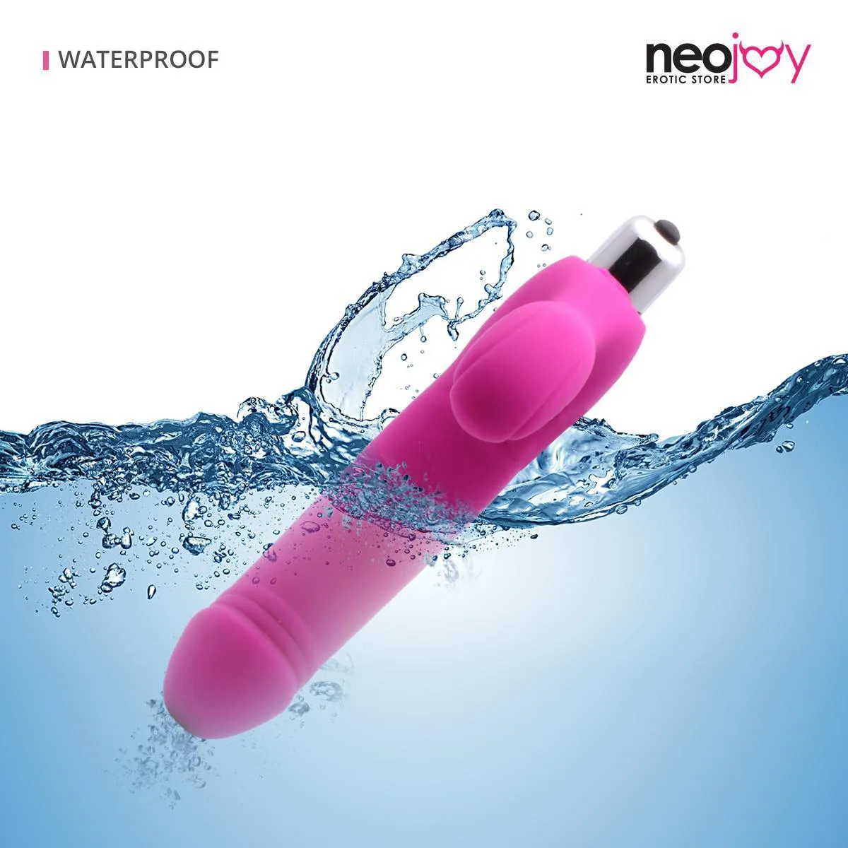 Neojoy Strapless Vibrating Dildo Silicone For Solo and Couple - Pink 6.88 inch- 17cm