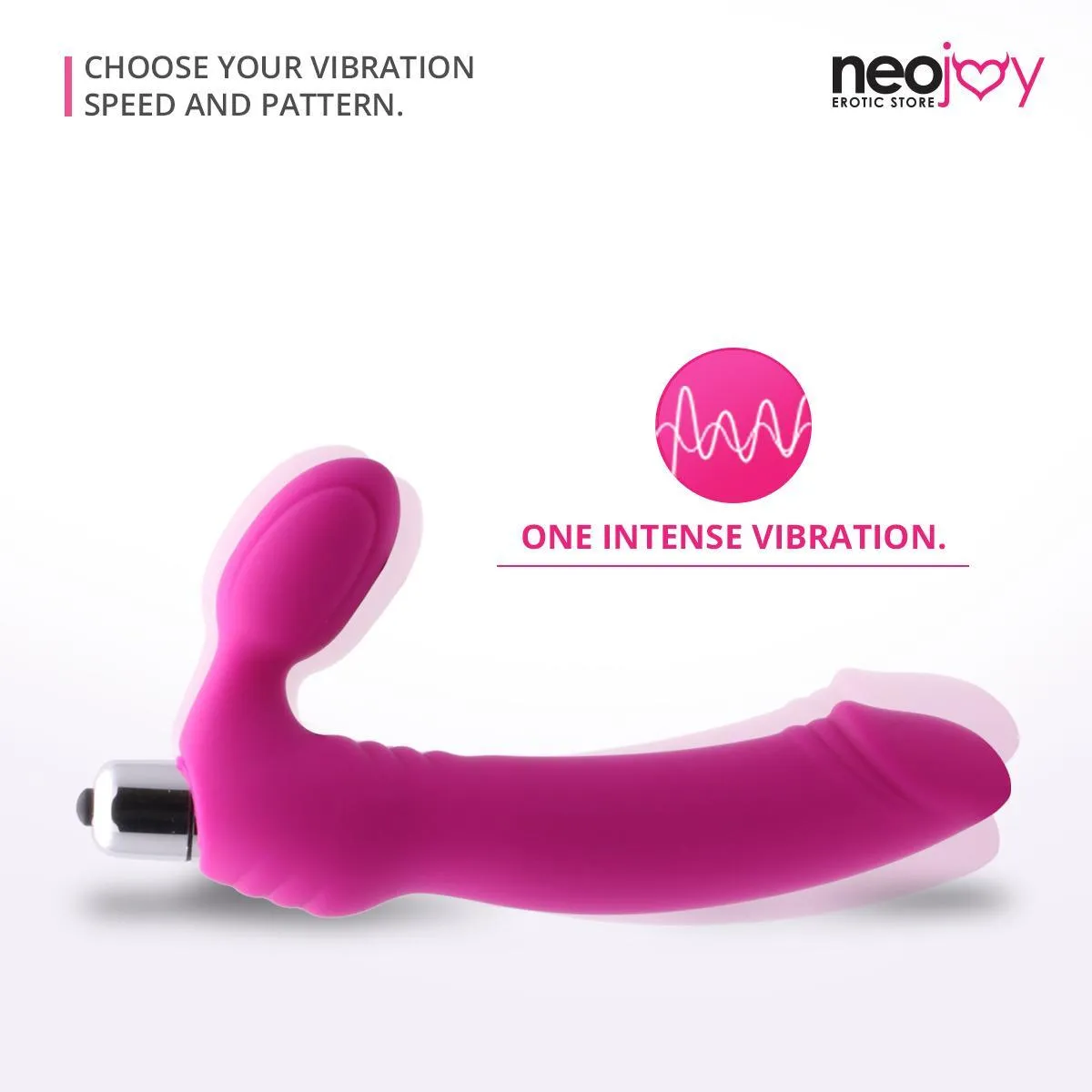 Neojoy Strapless Vibrating Dildo Silicone For Solo and Couple - Pink 6.88 inch- 17cm