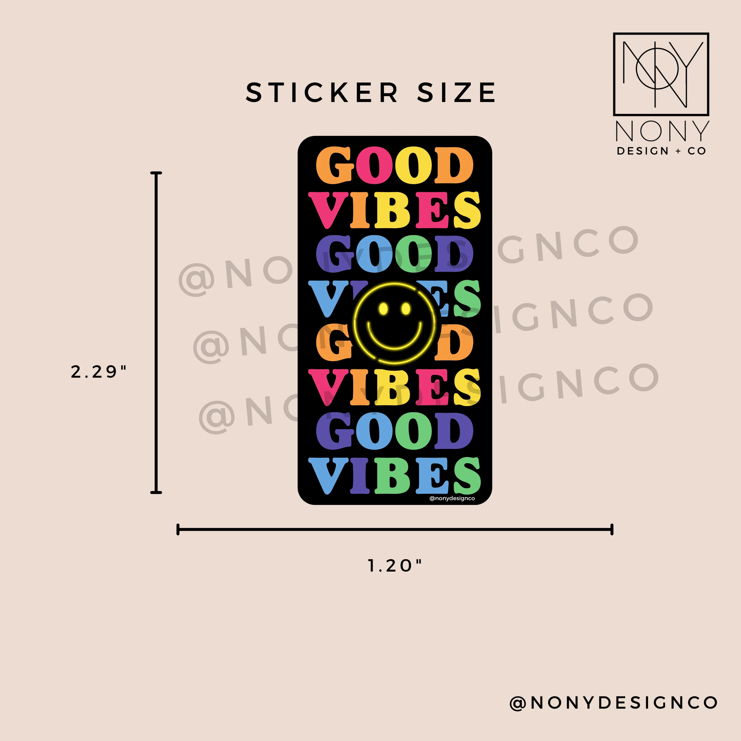 Neon Good Vibes Die Cut Sticker