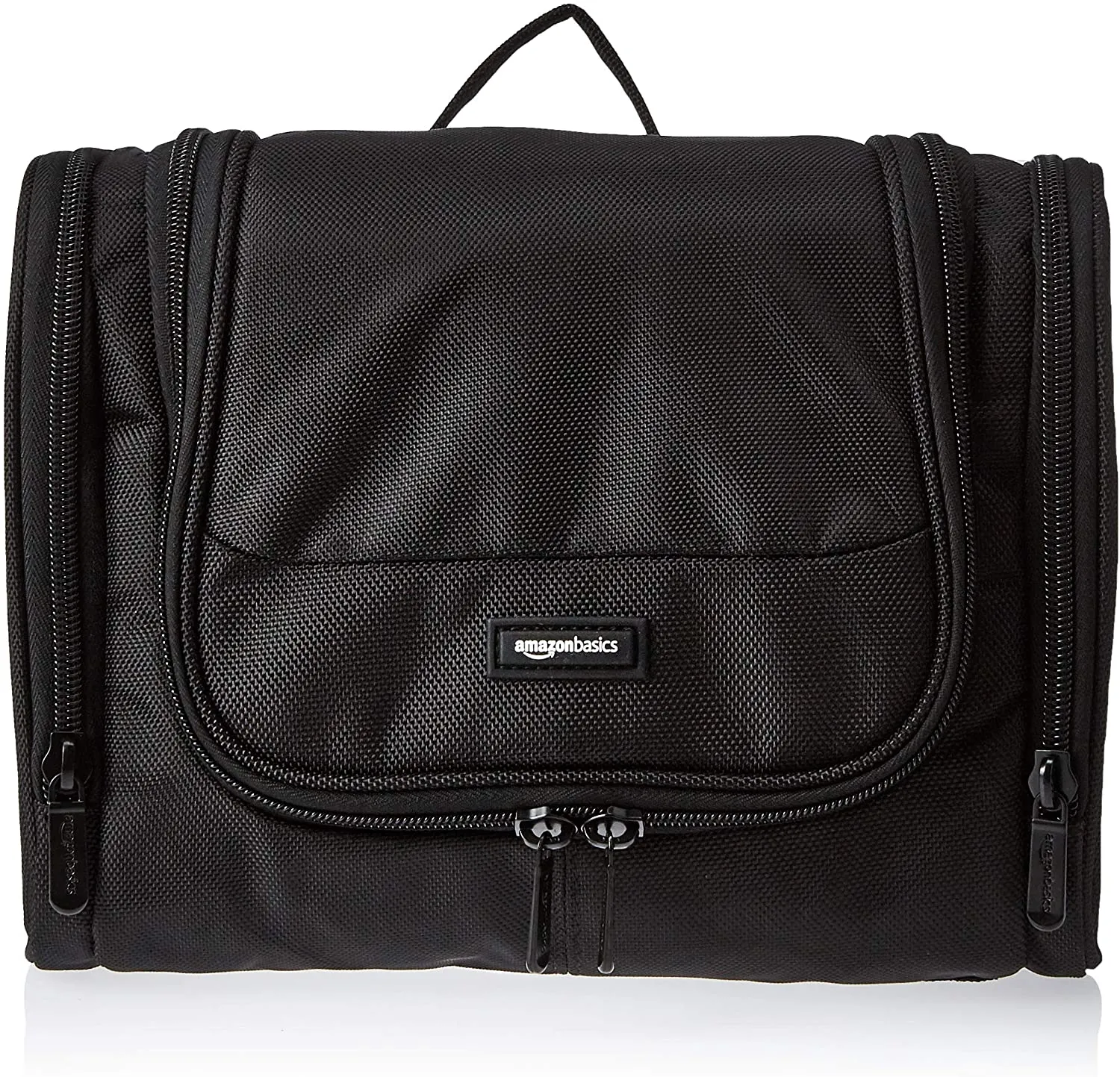 New AmazonBasics Hanging Travel Toiletry Kit Bag - Black! Hang & Visibly see your items when at home, Packs up easily for travel!