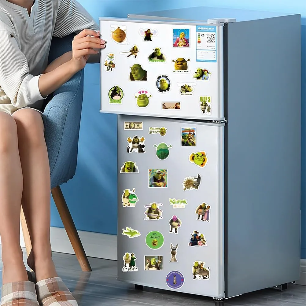 NEW Cartoon Shrek Stickers 50Pcs Stickers for Laptop Vinyl Waterproof Stickers Water Bottle Stickers DIY Stickers Decorative Stickers for Luggage Skateboard Bicycle Green Stickers Gift for Kids Adults