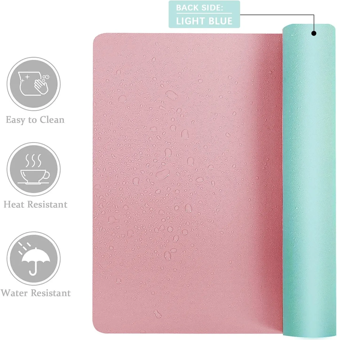 New Dual Sided Desk Pad, Large Desk Mat, Waterproof Desk Blotter Protector Mouse Pad, Leather Desk Pad Large for Keyboard and Mouse (48" x 23.5"), Pink/Green)