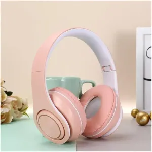 New e4Trade P39 Headphones: Premium Wireless Bluetooth Over-Ear Headphones for Immersive Sound and Comfortable Wear, Pink.
