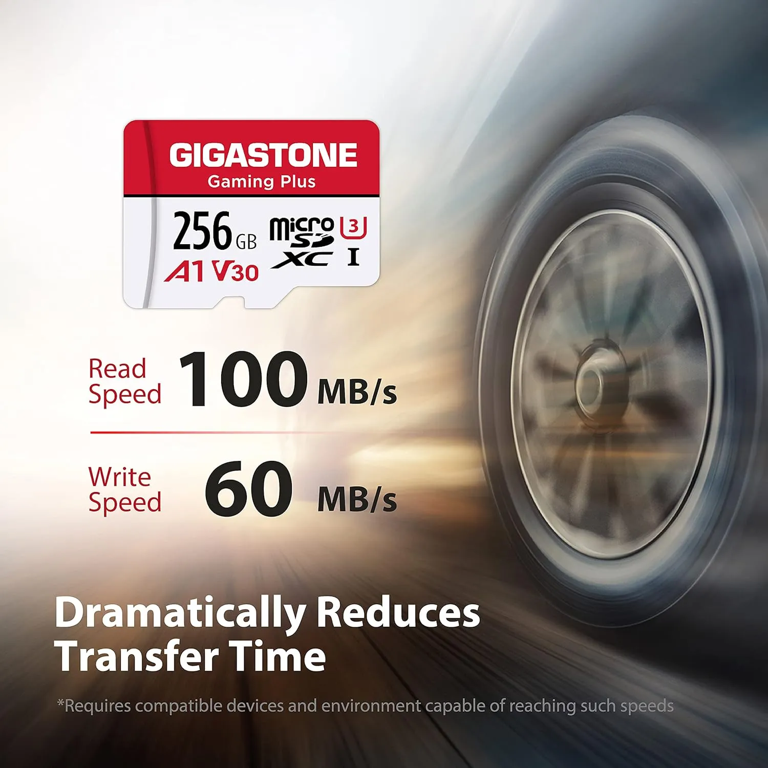NEW Gigastone 256GB Micro SD Card, Gaming Plus, Nintendo-Switch Compatible, High Speed 100MB/s, 4K Video Recording, Micro SDXC UHS-I A1 Class 10, 1pc