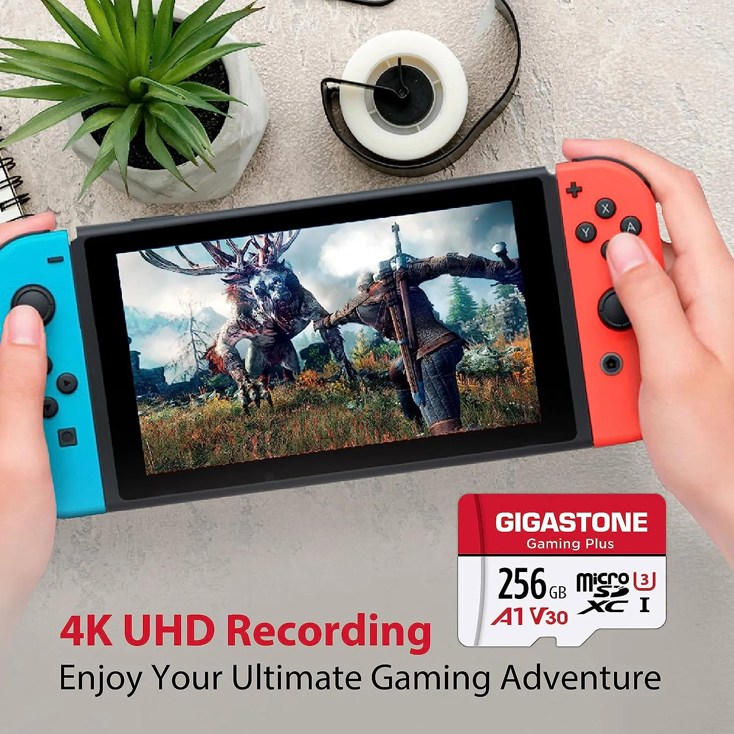NEW Gigastone 256GB Micro SD Card, Gaming Plus, Nintendo-Switch Compatible, High Speed 100MB/s, 4K Video Recording, Micro SDXC UHS-I A1 Class 10