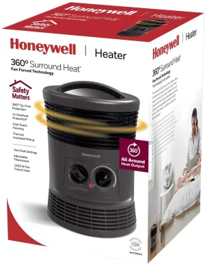 New in box! Honeywell HHF360VC 360° Surround Heat Fan Forced Heater, Grey