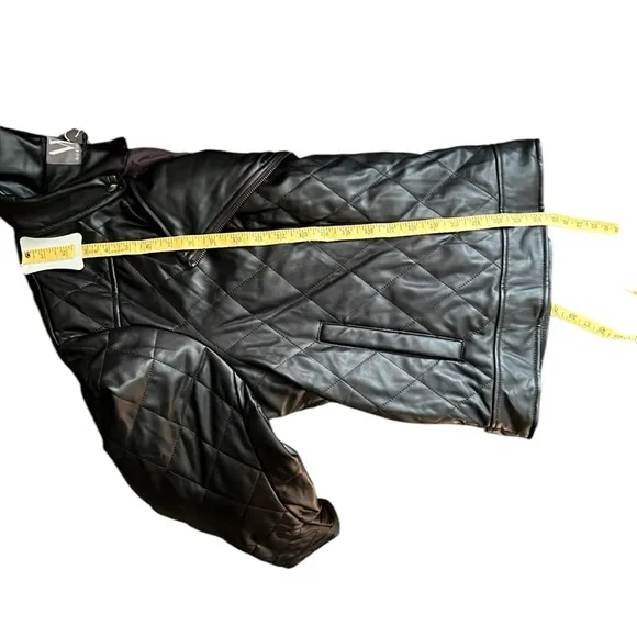 New Worthington Black Quilted Moto Jacket Size 2X