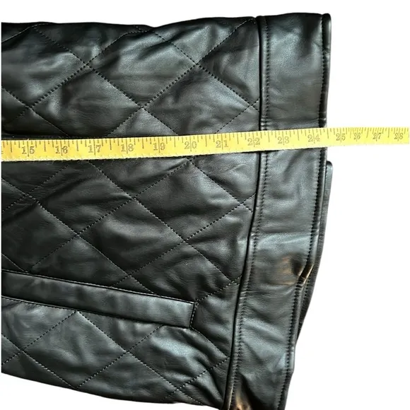 New Worthington Black Quilted Moto Jacket Size 2X