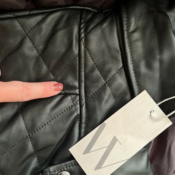 New Worthington Black Quilted Moto Jacket Size 2X