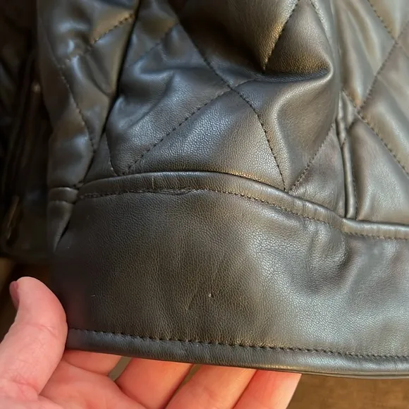 New Worthington Black Quilted Moto Jacket Size 2X