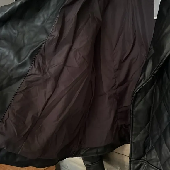 New Worthington Black Quilted Moto Jacket Size 2X