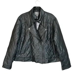 New Worthington Black Quilted Moto Jacket Size 2X