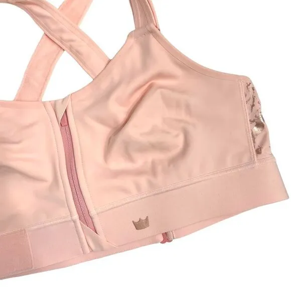 NEW SheFit FLEX Sports bra Pink Rose Gold Marble barbiecore