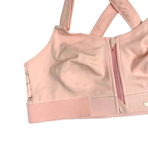 NEW SheFit FLEX Sports bra Pink Rose Gold Marble barbiecore