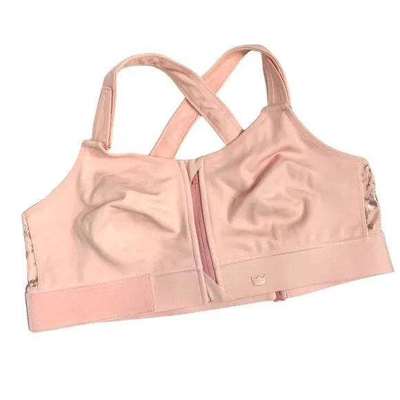 NEW SheFit FLEX Sports bra Pink Rose Gold Marble barbiecore
