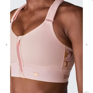 NEW SheFit FLEX Sports bra Pink Rose Gold Marble barbiecore