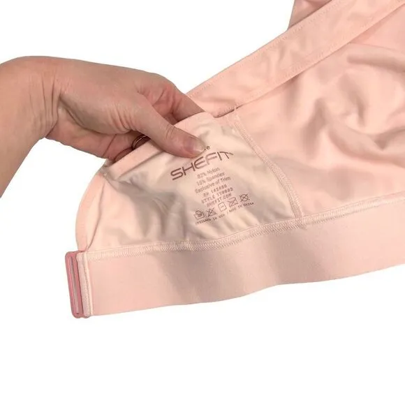NEW SheFit FLEX Sports bra Pink Rose Gold Marble barbiecore